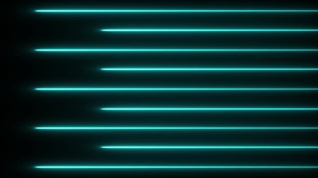 Abstract Teal Neon Lines Glowing Parallel Stripes Background