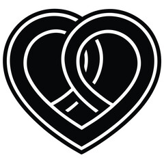 two overlapping hearts vector icon