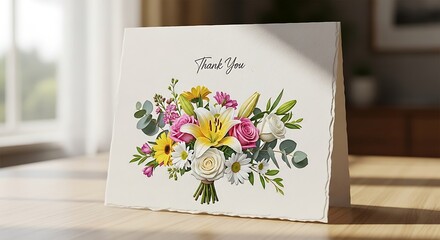 Elegant Floral Thank You Card Design.