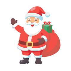 Jolly Santa Claus: A festive depiction of Santa Claus, radiating joy, with a hearty laugh and wave. The iconic figure carries a sack overflowing with gifts, ready to spread holiday cheer.