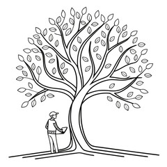 abstract tree with roots