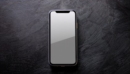 minimalist smartphone mockup on dark textured surface