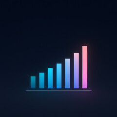 Futuristic neon bar chart for data visualization