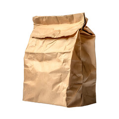 Rustic Brown Paper Bag Filled with Various Contents, Wrinkled Texture - Stock Photo