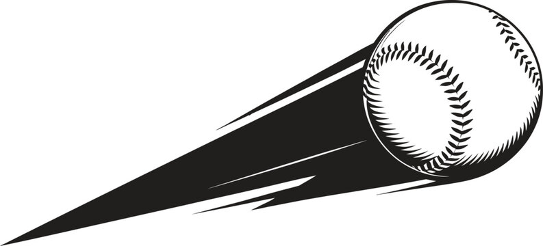 Vintage style baseball in motion with motion blur effect