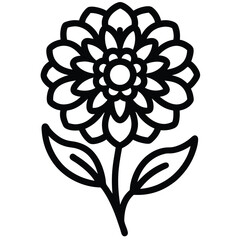 marigold outline vector icon