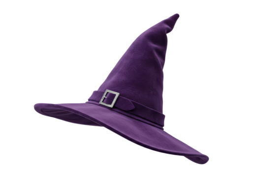 Isolated Halloween Witch Hat, Classic Wizard Accessory for Costumes, Magic, Spells