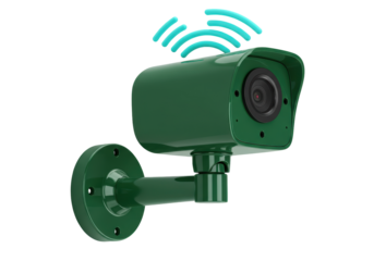 Isolated security camera with wireless connectivity and modern design for surveillance