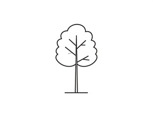 Simple line drawing of a tree