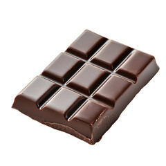 Obraz premium Dark Chocolate Bar Isolated on White Background for Professional Usage