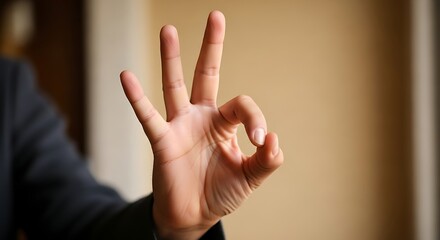 Hand Gesture OK Sign Symbol.