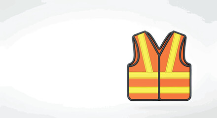 Safety First Bright Orange Reflective Vest Illustration