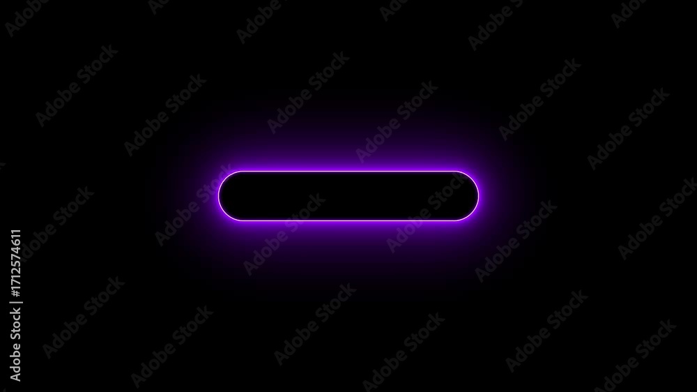 Poster glowing neon dynamic line callout text box animation. neon purple round callout text boxt on dark ba
