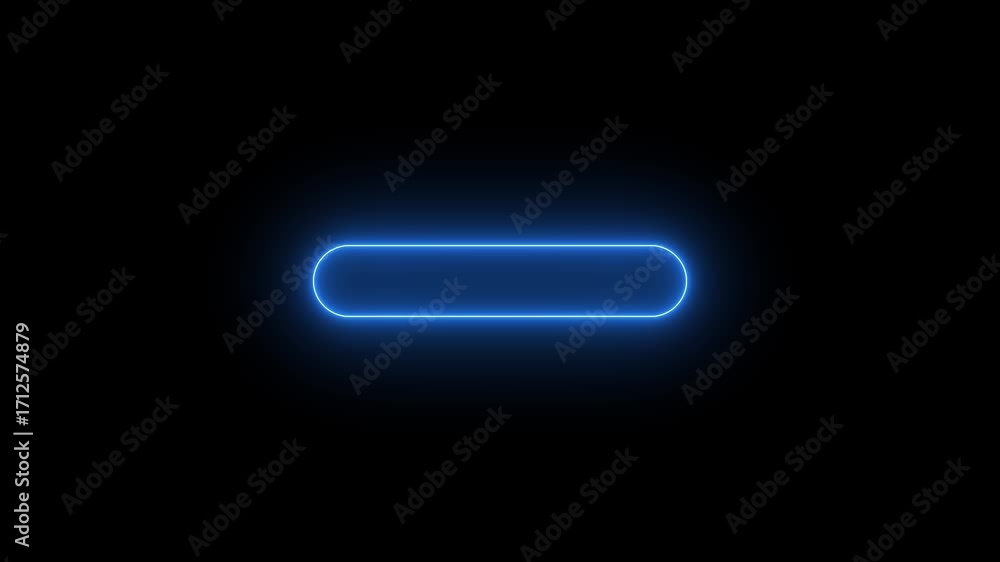 Poster Glowing neon dynamic line callout text box animation. Neon blue round callout text boxt on dark background.