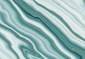 Obraz premium Agate Texture with Golden Veins, Abstract Teal and White Waves Pattern Background