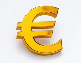 Golden euro symbol on white background reflecting financial prosperity