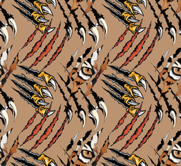 Allover pattern seamless pattern Tiger motive pattern beautiful pattern digital design textile print fish pattern 
