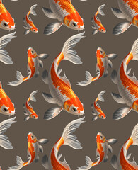 Allover pattern seamless pattern Tiger motive pattern beautiful pattern digital design textile print fish pattern 