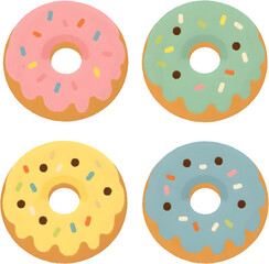 컬러풀_파스텔_도넛_4개_세트