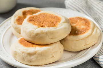 Homemade English Muffins on a Plate