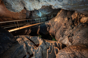 Bridge inside limestone cave