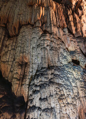 Limestone formations inside cave
