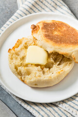 Toasted Homemade English Muffins with Butter