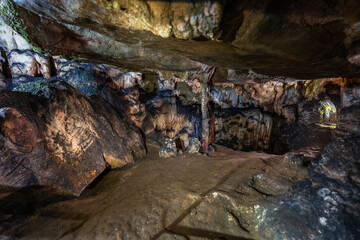 Limestone cave chamber formations