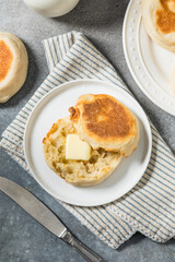 Toasted Homemade English Muffins with Butter