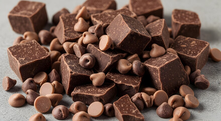 Delicious dark chocolate chunks and milk chocolate chips creating a sweet temptation perfect for