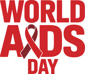 Red ribbon symbolizing world aids day awareness and support for hiv prevention and treatment