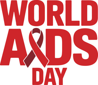 Red ribbon symbolizing world aids day awareness and support for hiv prevention and treatment - Powered by Adobe