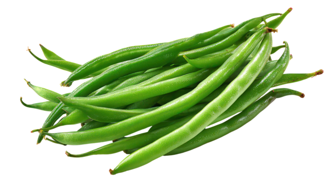 Fresh green beans vegetable isolated on transparent background