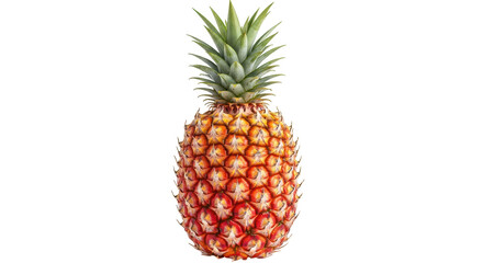 Isolated Pineapple, delicious tropical fruit with spiky leaves, fresh, healthy, tasty, vibrant