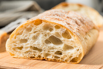 Homemade Crusty Ciabatta Bread Loaf