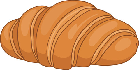 A perfectly baked golden brown croissant pastry.