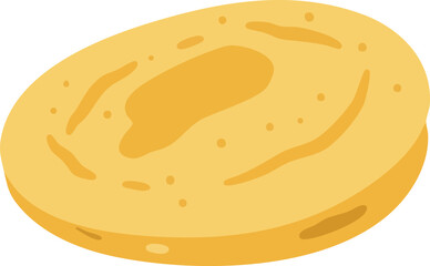 Illustration of a flatbread or pancake with a light yellow color.