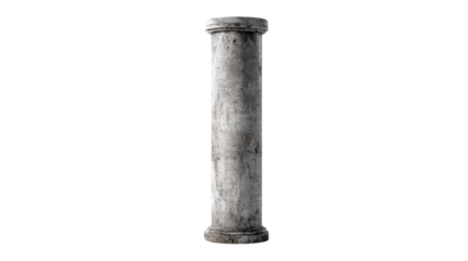 A vertical concrete column isolated on a white background.