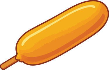 A single corn dog on a white background.