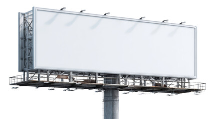 Obraz premium Billboard blank for advertisements, white isolated background, perfect for custom designs and marketing use.