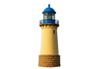Isolated lighthouse standing tall against a bright sky along the coastline maritime tower