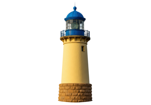 Isolated lighthouse standing tall against a bright sky along the coastline maritime tower