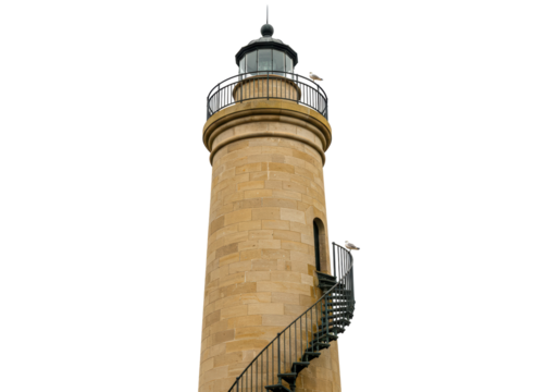 Isolated lighthouse against sky, a vintage nautical signal station from an earlier era