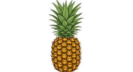 Fototapeta premium Golden pineapple with green spiky leaves fruit tropical