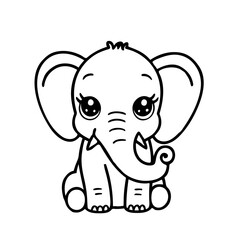 elephant cartoon coloring page