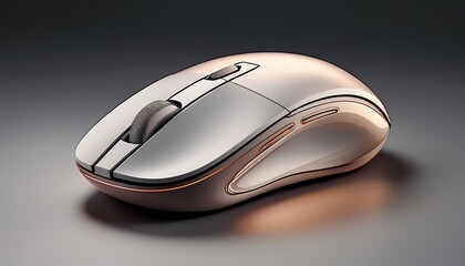 modern wireless computer mouse in light gray