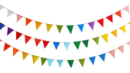 Colorful decorative bunting flags hanging. Perfect for parties and celebrations.