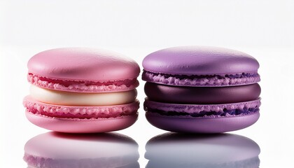 delicate pink and purple macaron with creamy filling