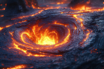 Spiral object in lava.