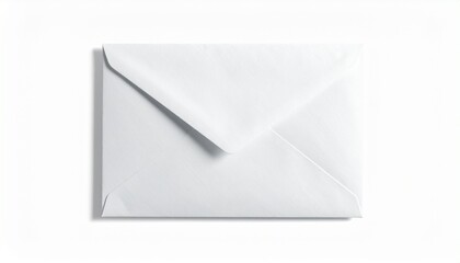 A sealed white envelope rests against a white backdrop&mdash;minimal and untouched, evoking quiet anticipation, privacy, and the timeless ritual of sending messages through physical form.